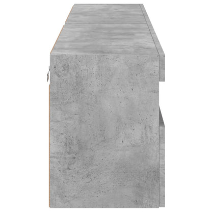 Tv-Wandmeubels Met Led 2 St 80X30X40 Cm Betongrijs