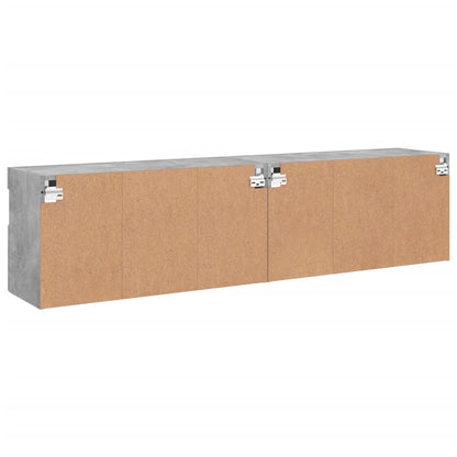 Tv-Wandmeubels Met Led 2 St 80X30X40 Cm Betongrijs