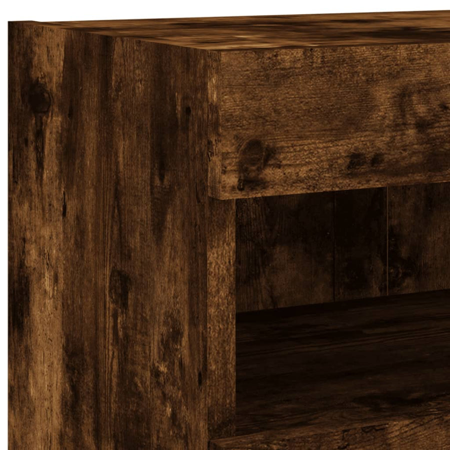 Tv-Wandmeubel Met Led-Verlichting 80X30X40 Cm Gerookt Eiken