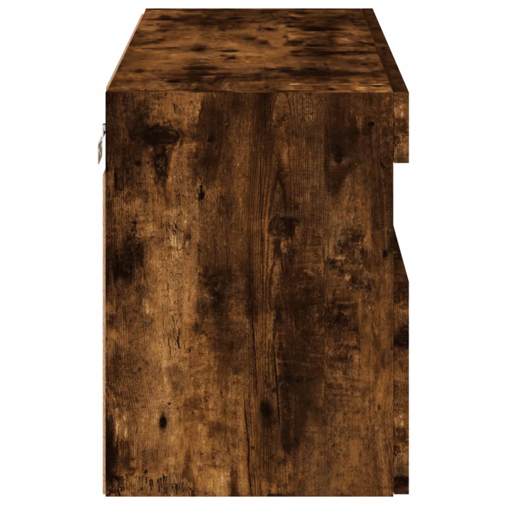Tv-Wandmeubel Met Led-Verlichting 80X30X40 Cm Gerookt Eiken