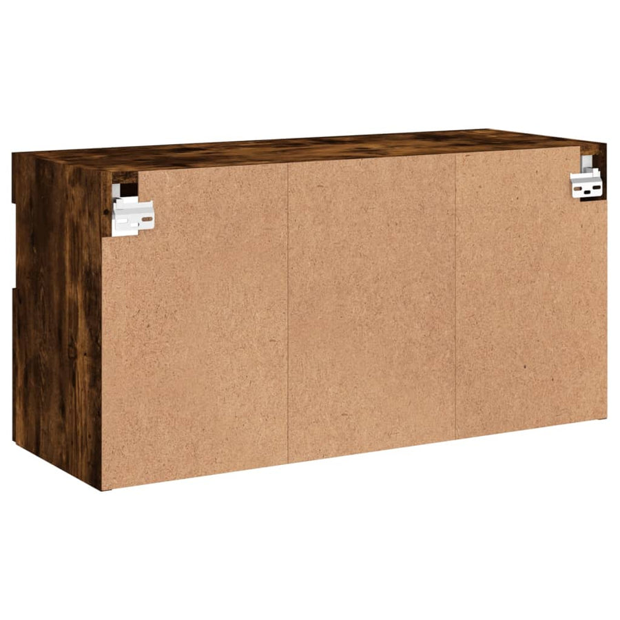 Tv-Wandmeubel Met Led-Verlichting 80X30X40 Cm Gerookt Eiken
