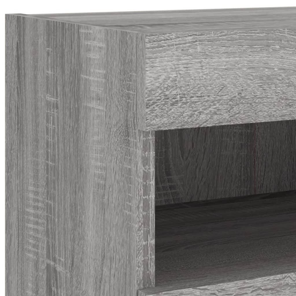 Tv-Wandmeubel Met Led-Verlichting 80X30X40 Cm Grijs Sonoma