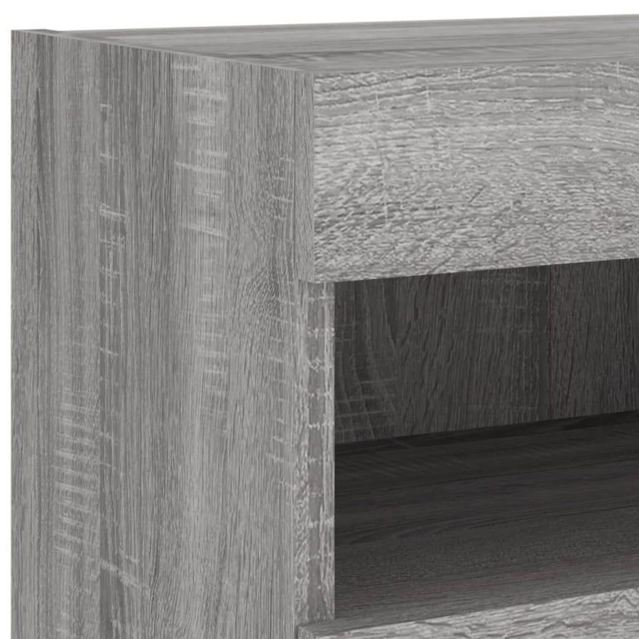 Tv-Wandmeubel Met Led-Verlichting 80X30X40 Cm Grijs Sonoma