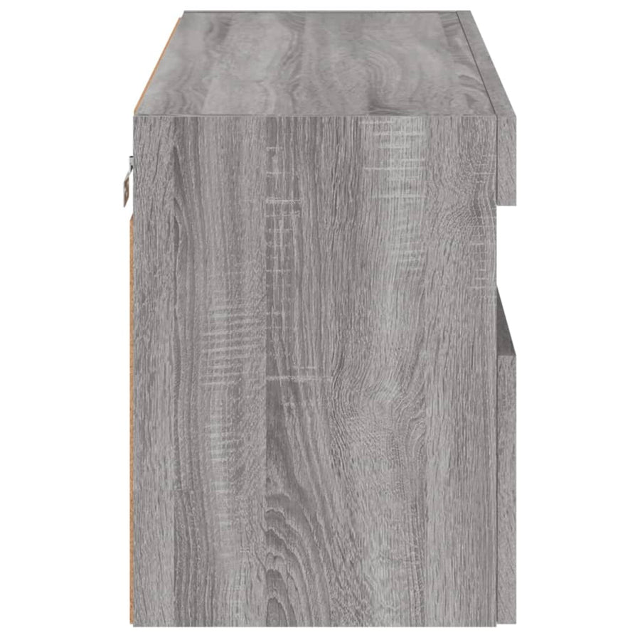 Tv-Wandmeubel Met Led-Verlichting 80X30X40 Cm Grijs Sonoma