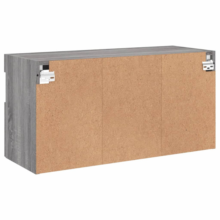 Tv-Wandmeubel Met Led-Verlichting 80X30X40 Cm Grijs Sonoma