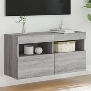 Tv-wandmeubel 80x30x40 cm grijs Sonoma met led