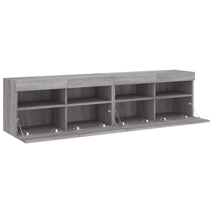 Tv-wandmeubels met LED 2 st 80x30x40 cm grijs sonoma eikenkleur