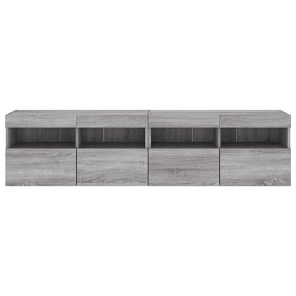 Tv-wandmeubels met LED 2 st 80x30x40 cm grijs sonoma eikenkleur