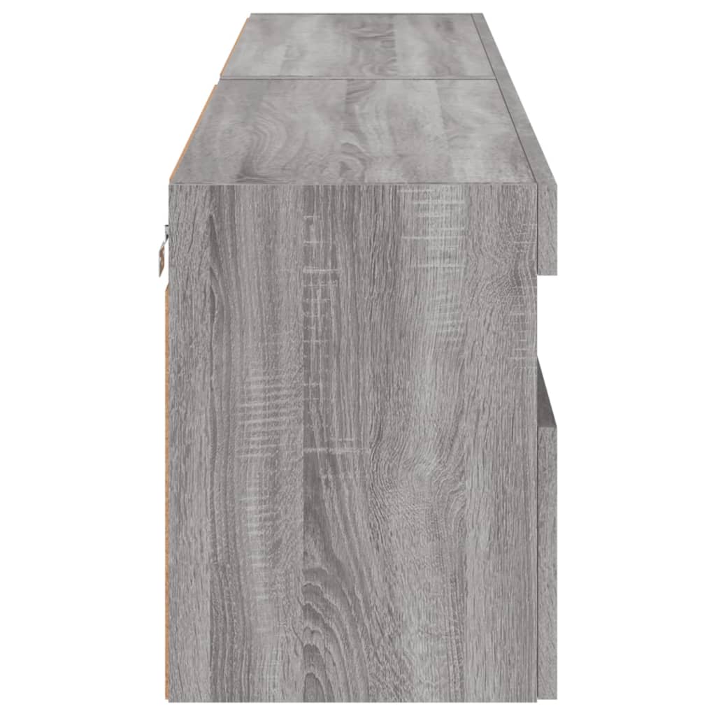Tv-wandmeubels met LED 2 st 80x30x40 cm grijs sonoma eikenkleur