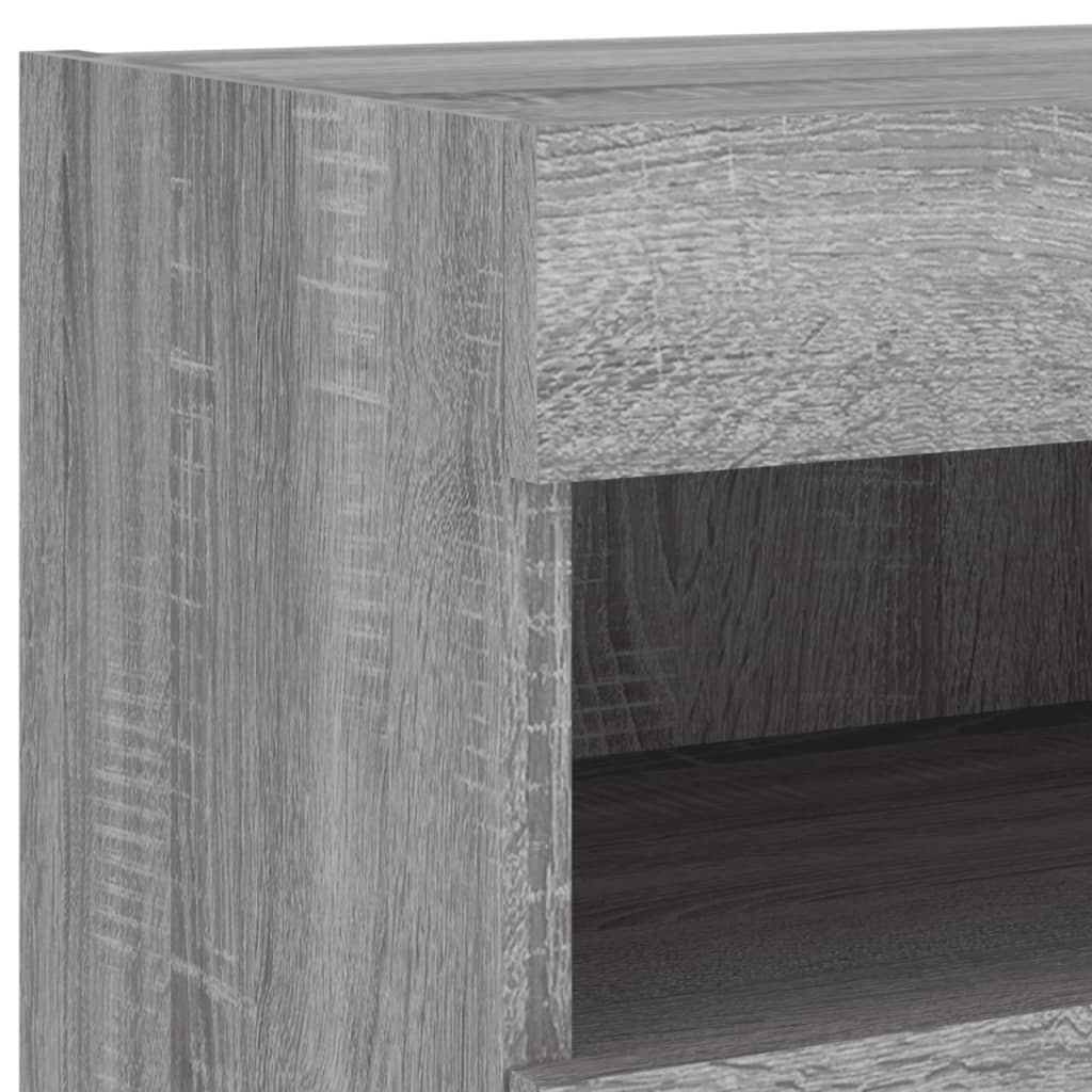 Tv-wandmeubels met LED 2 st 80x30x40 cm grijs sonoma eikenkleur