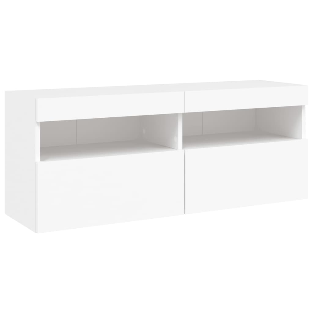 Tv-Wandmeubel Met Led-Verlichting 100X30X40 Cm Wit