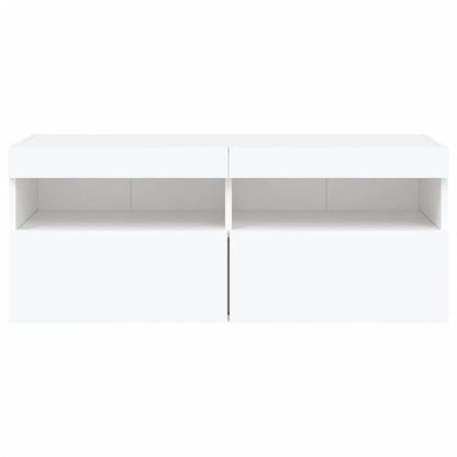 Tv-Wandmeubel Met Led-Verlichting 100X30X40 Cm Wit