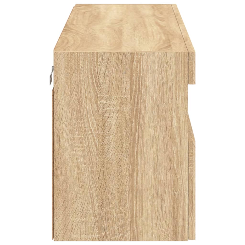 Tv-Wandmeubel Met Led-Verlichting 100X30X40 Cm Sonoma Eiken