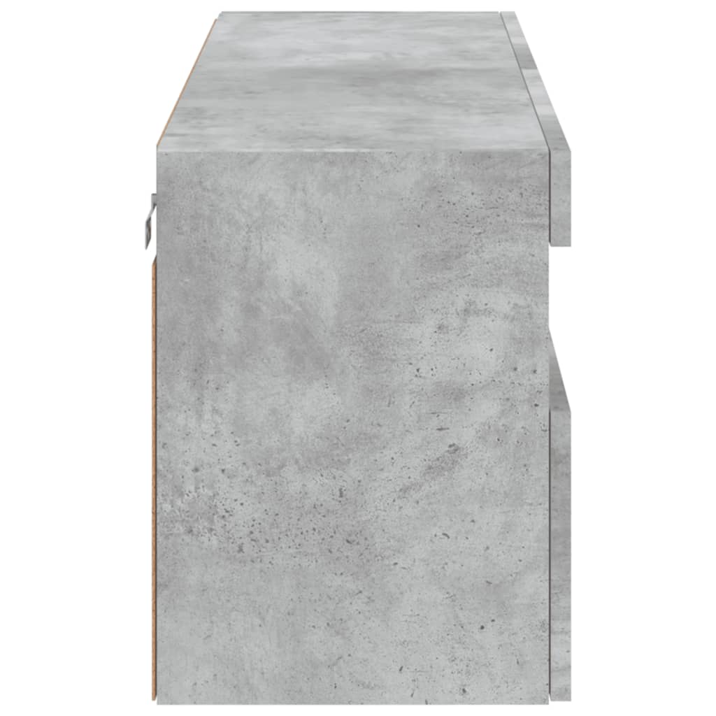 Tv-Wandmeubel Met Led-Verlichting 100X30X40 Cm Betongrijs