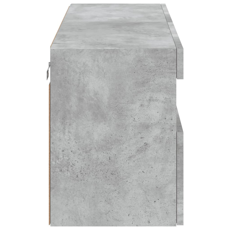Tv-Wandmeubel Met Led-Verlichting 100X30X40 Cm Betongrijs