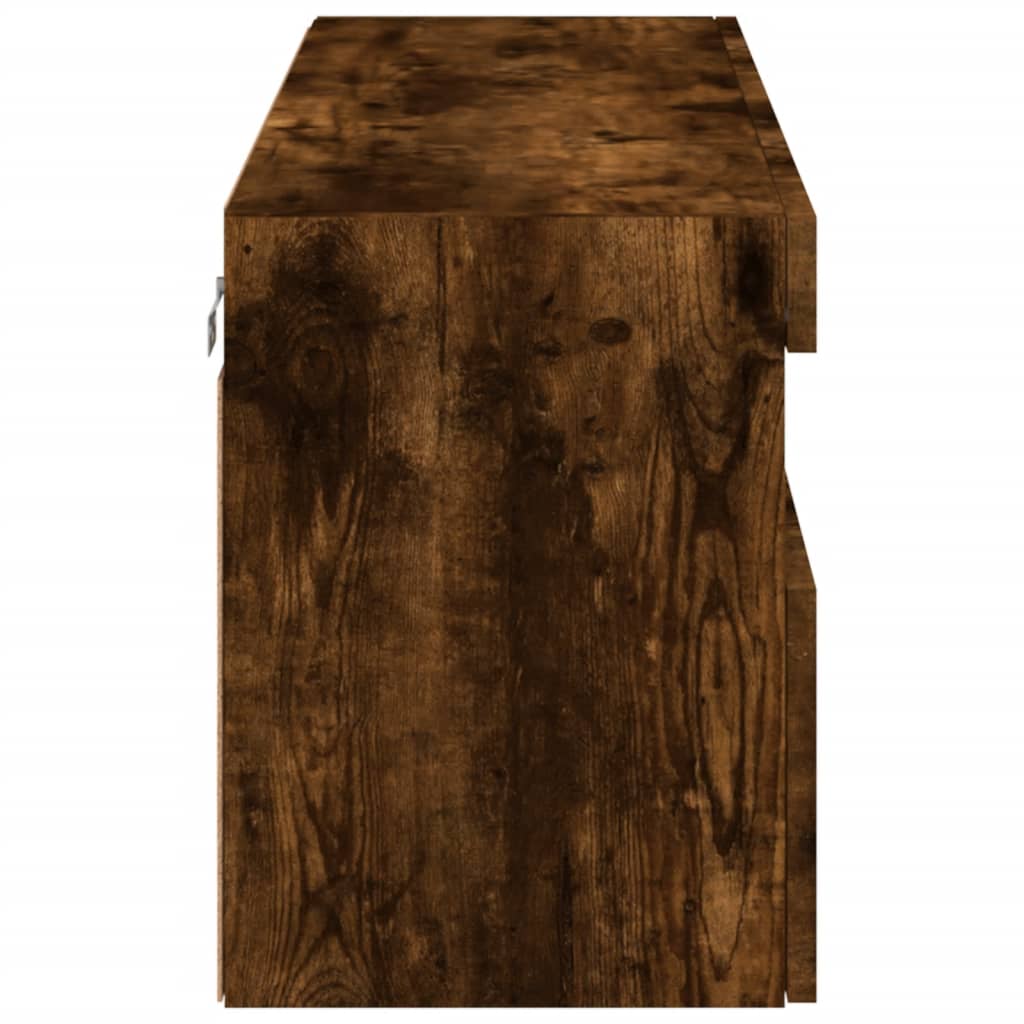 Tv-Wandmeubel Met Led-Verlichting 100X30X40 Cm Gerookt Eiken
