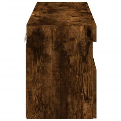Tv-Wandmeubel Met Led-Verlichting 100X30X40 Cm Gerookt Eiken
