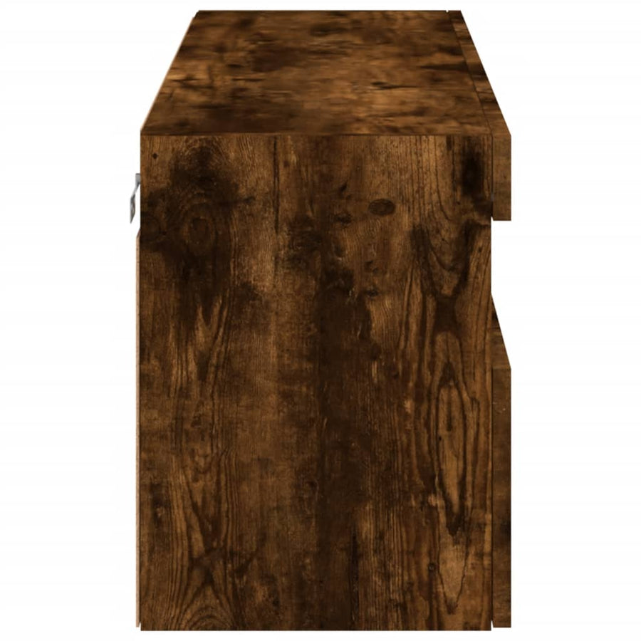 Tv-Wandmeubel Met Led-Verlichting 100X30X40 Cm Gerookt Eiken