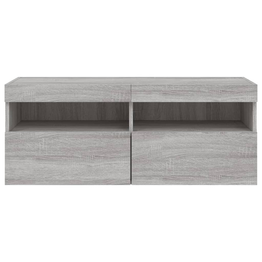 Tv-Wandmeubel Met Led-Verlichting 100X30X40 Cm Grijs Sonoma