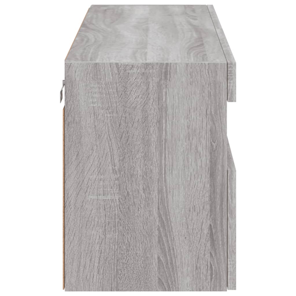 Tv-Wandmeubel Met Led-Verlichting 100X30X40 Cm Grijs Sonoma
