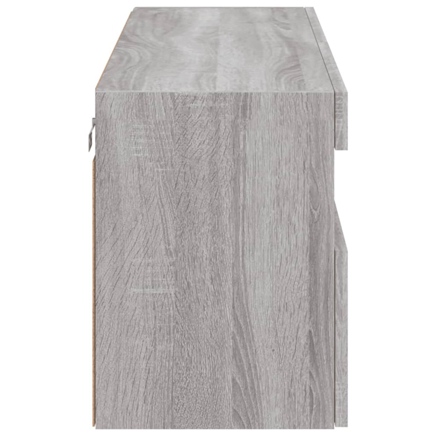 Tv-Wandmeubel Met Led-Verlichting 100X30X40 Cm Grijs Sonoma
