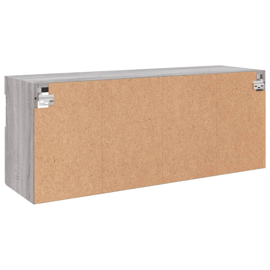 Tv-Wandmeubel Met Led-Verlichting 100X30X40 Cm Grijs Sonoma