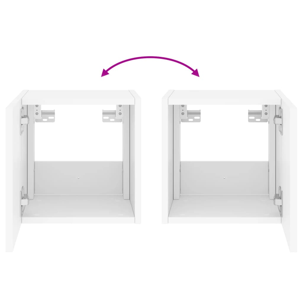 Tv-Wandmeubel Met Led-Verlichting 100X35X30 Cm Wit