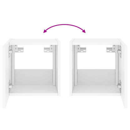 Tv-Wandmeubel Met Led-Verlichting 100X35X30 Cm Wit