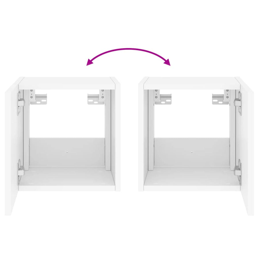 Tv-Wandmeubel Met Led-Verlichting 100X35X30 Cm Wit