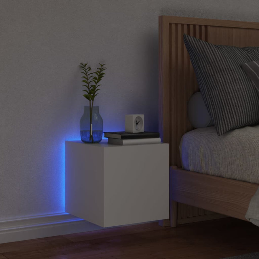 Tv-Wandmeubel Met Led-Verlichting 100X35X30 Cm Wit
