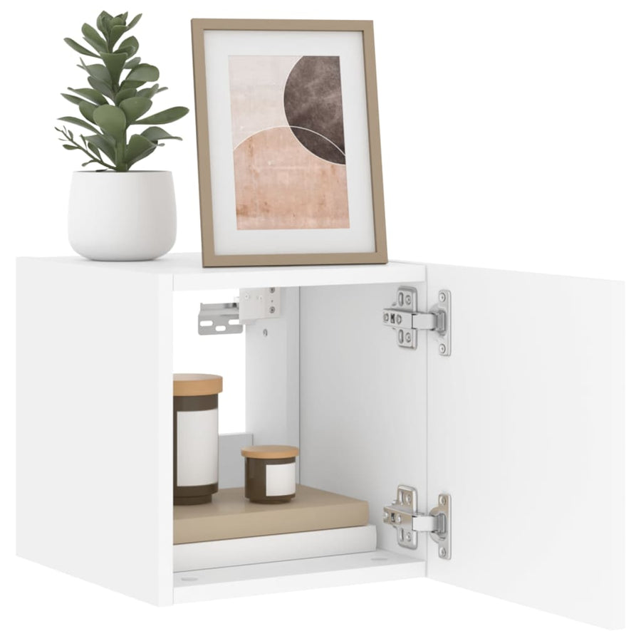 Tv-Wandmeubel Met Led-Verlichting 100X35X30 Cm Wit