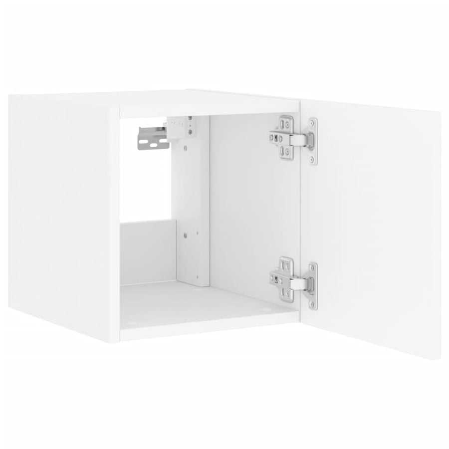 Tv-Wandmeubel Met Led-Verlichting 100X35X30 Cm Wit