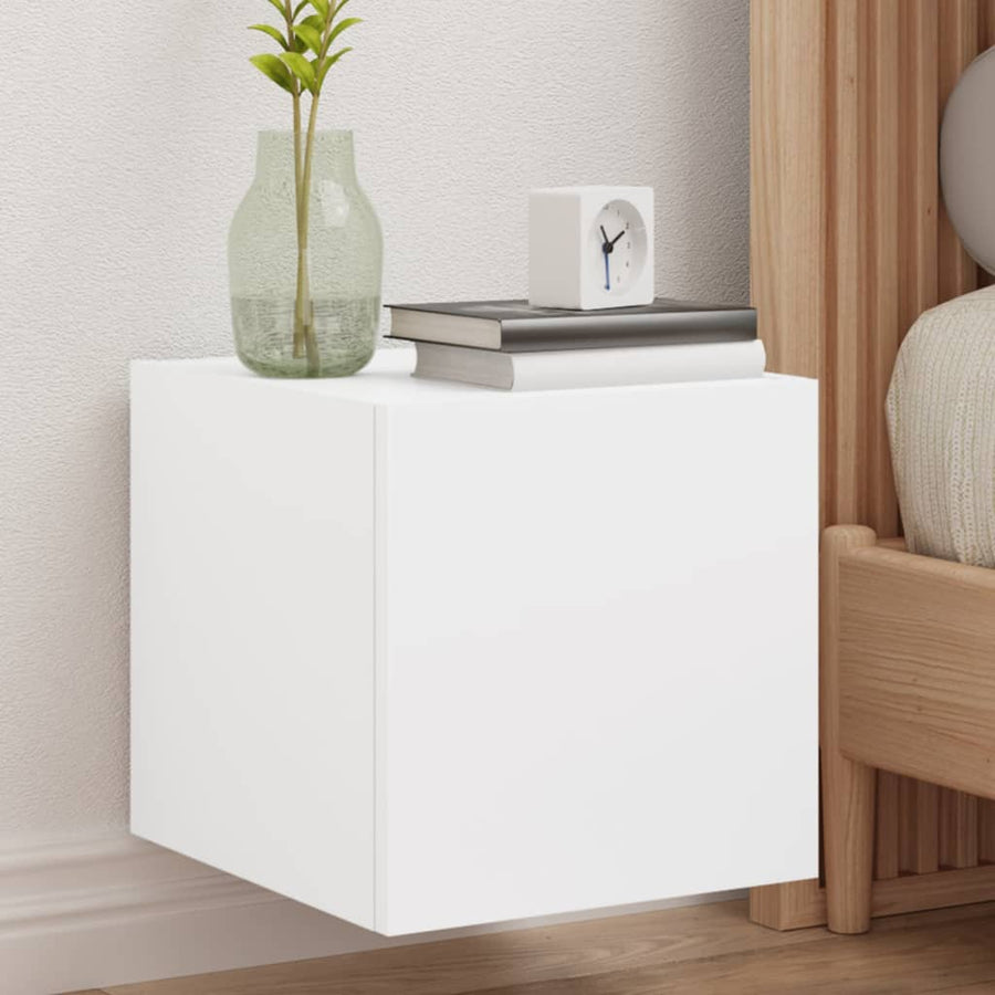Tv-Wandmeubel Met Led-Verlichting 100X35X30 Cm Wit