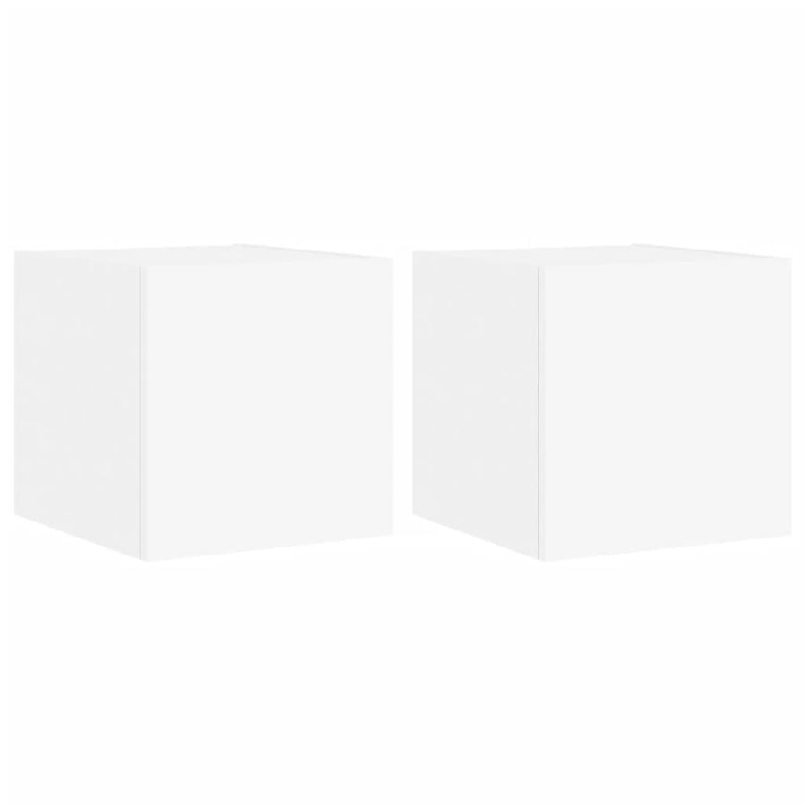 Tv-Wandmeubels Met Led-Verlichting 2 St 30,5X35X30 Cm Wit