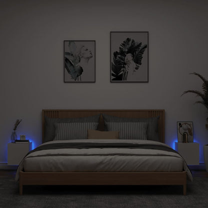 Tv-Wandmeubels Met Led-Verlichting 2 St 30,5X35X30 Cm Wit