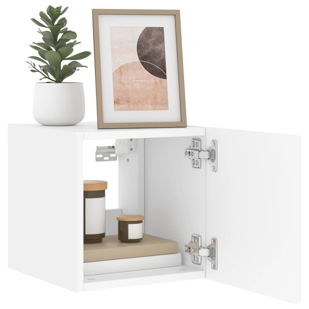 Tv-Wandmeubels Met Led-Verlichting 2 St 30,5X35X30 Cm Wit