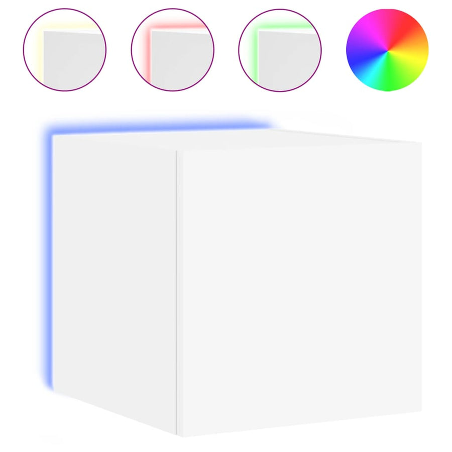 Tv-Wandmeubels Met Led-Verlichting 2 St 30,5X35X30 Cm Wit