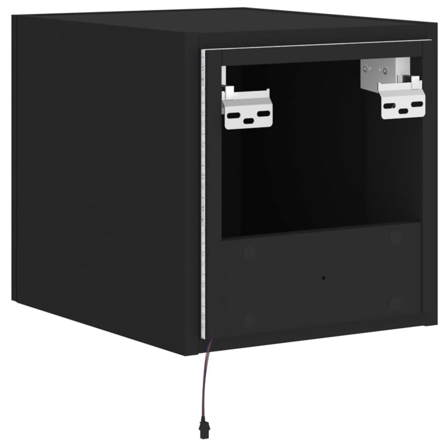 Tv-Wandmeubels Met Led-Verlichting 2 St 30,5X35X30 Cm Zwart