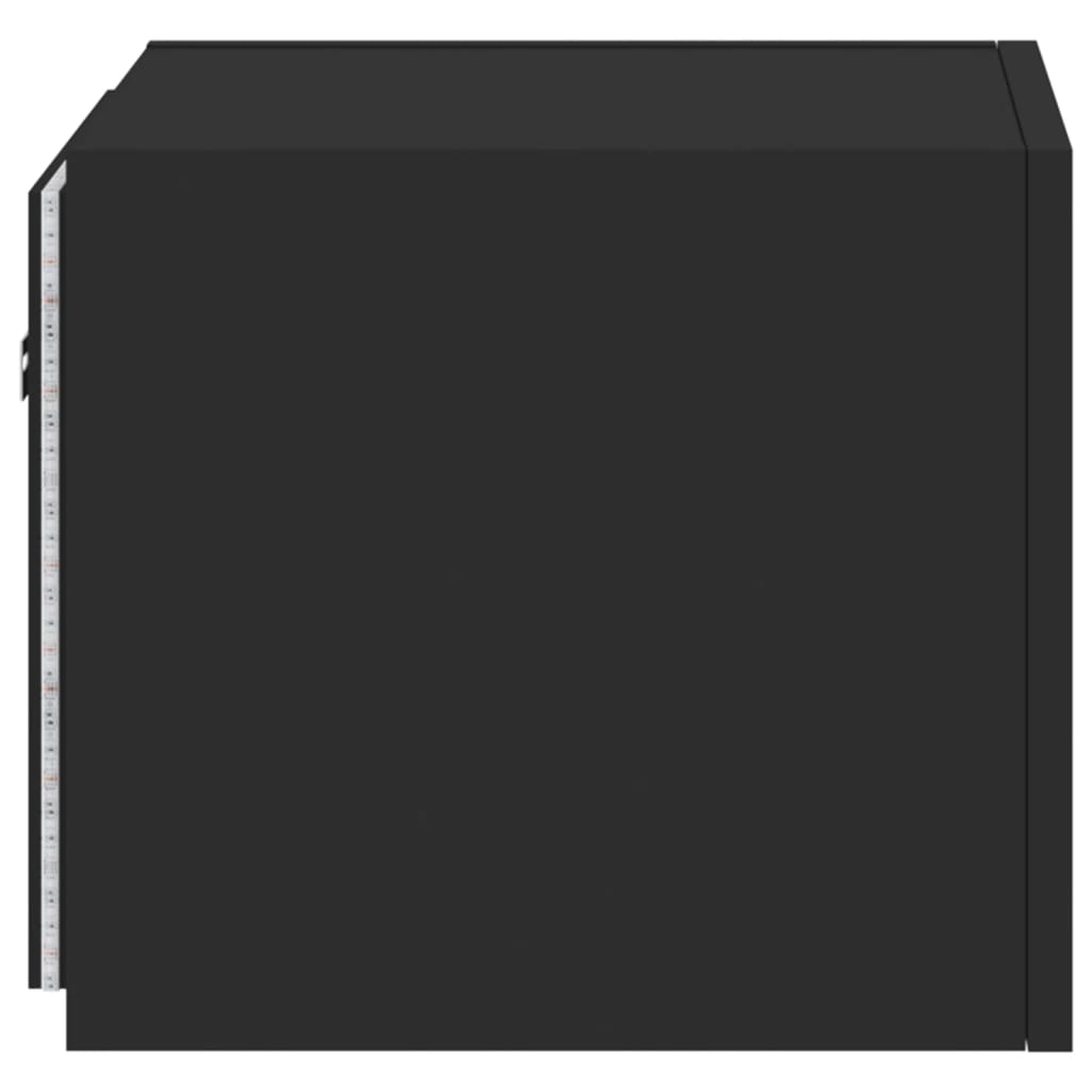Tv-Wandmeubels Met Led-Verlichting 2 St 30,5X35X30 Cm Zwart