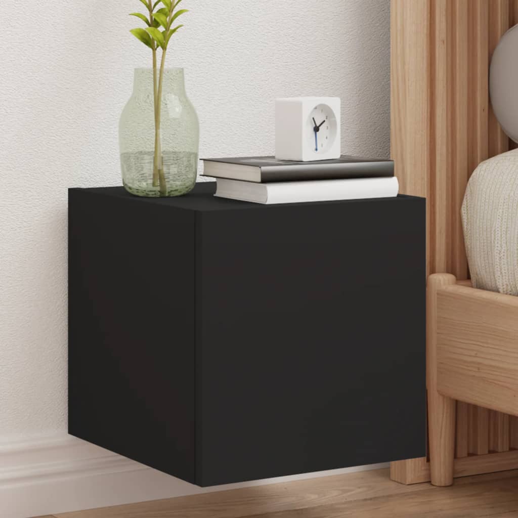 Tv-Wandmeubels Met Led-Verlichting 2 St 30,5X35X30 Cm Zwart