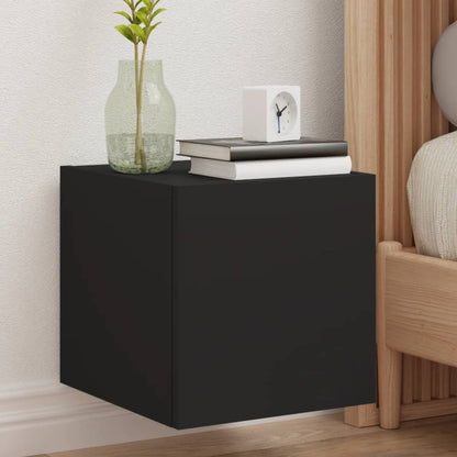Tv-Wandmeubels Met Led-Verlichting 2 St 30,5X35X30 Cm Zwart