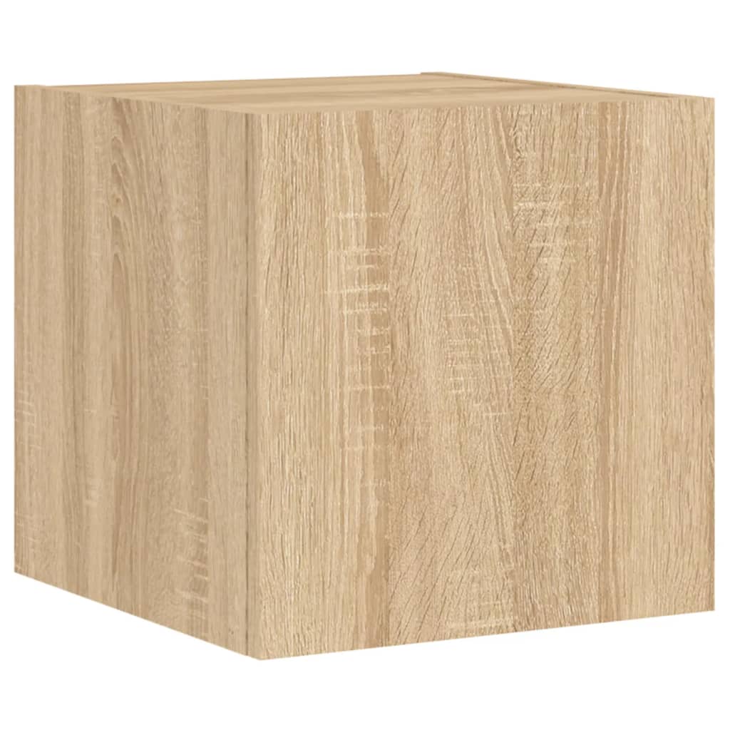 Tv-Wandmeubel Met Led-Verlichting 30,5X35X30 Cm Sonoma Eiken