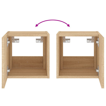 Tv-Wandmeubel Met Led-Verlichting 30,5X35X30 Cm Sonoma Eiken