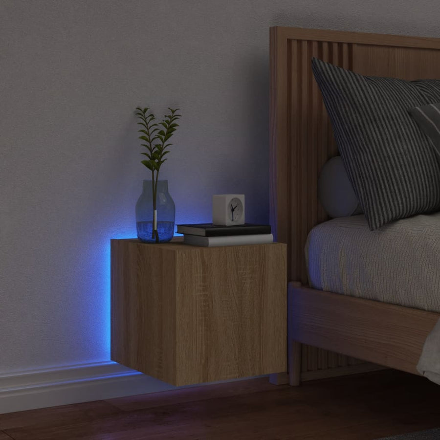 Tv-Wandmeubel Met Led-Verlichting 30,5X35X30 Cm Sonoma Eiken