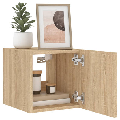 Tv-Wandmeubel Met Led-Verlichting 30,5X35X30 Cm Sonoma Eiken
