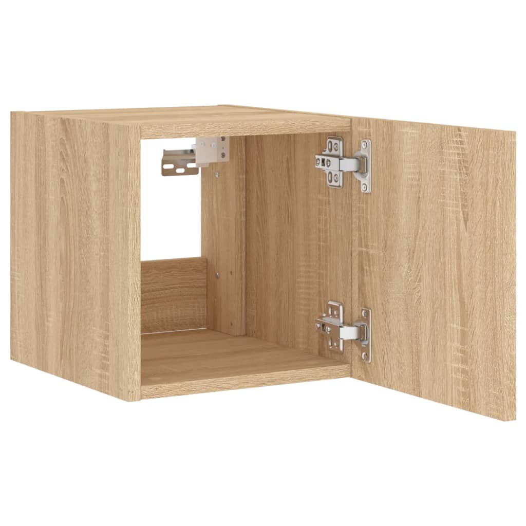 Tv-Wandmeubel Met Led-Verlichting 30,5X35X30 Cm Sonoma Eiken