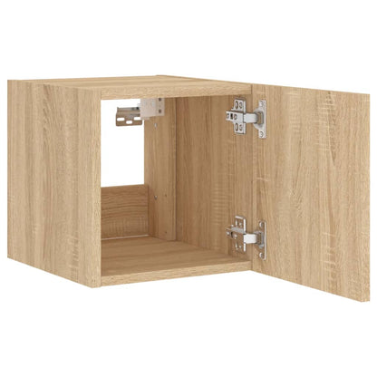 Tv-Wandmeubel Met Led-Verlichting 30,5X35X30 Cm Sonoma Eiken
