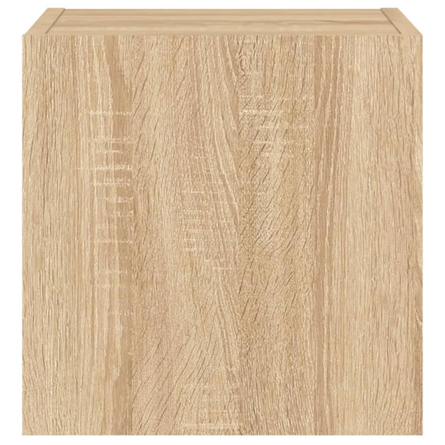 Tv-Wandmeubel Met Led-Verlichting 30,5X35X30 Cm Sonoma Eiken