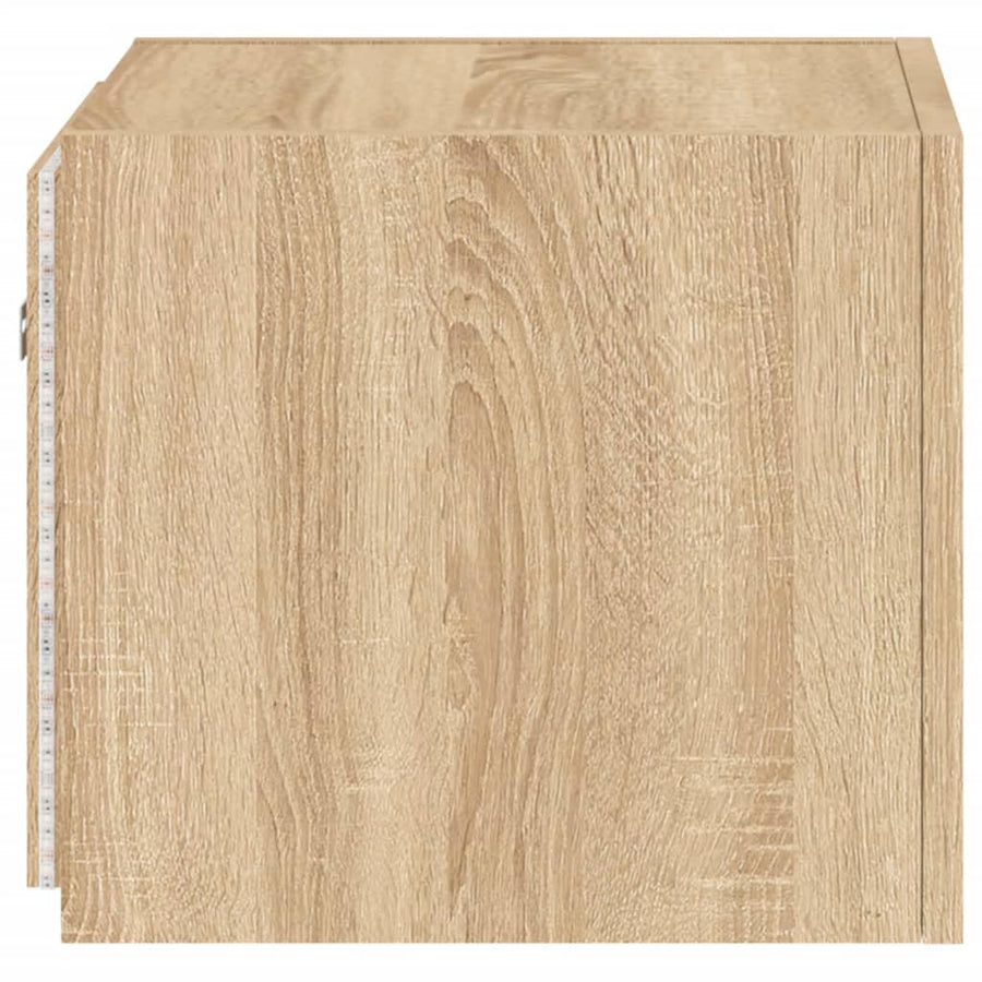 Tv-Wandmeubel Met Led-Verlichting 30,5X35X30 Cm Sonoma Eiken