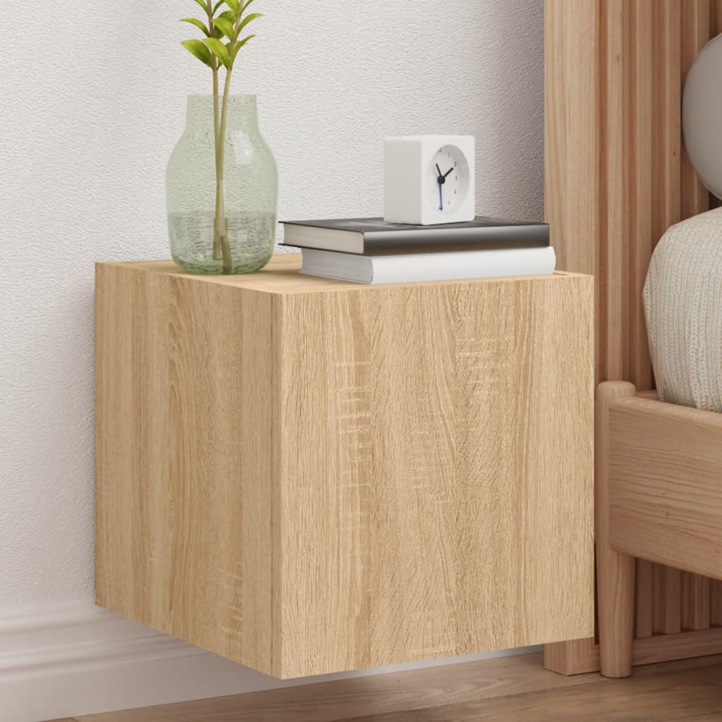 Tv-Wandmeubel Met Led-Verlichting 30,5X35X30 Cm Sonoma Eiken
